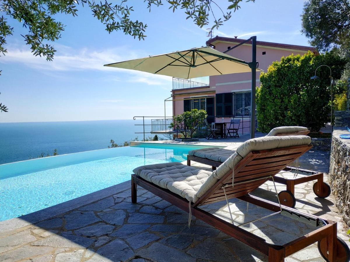 Casaviva - Ampio Trilocale Vista Mare Con Piscina - Pieve Alta Apartamento Pieve Ligure Exterior foto