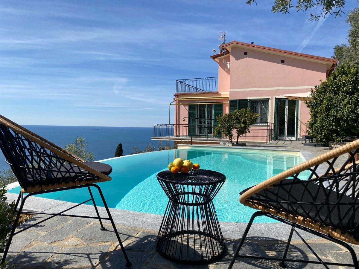 Casaviva - Ampio Trilocale Vista Mare Con Piscina - Pieve Alta Apartamento Pieve Ligure Exterior foto